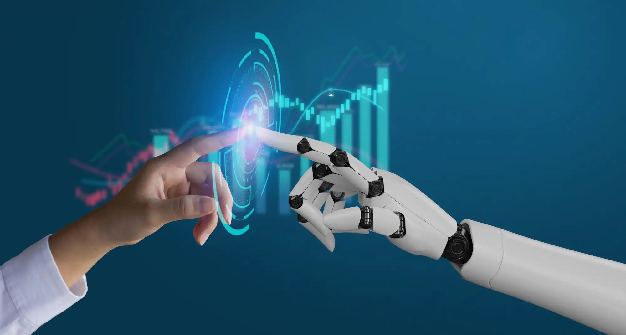 robot and person fingers
