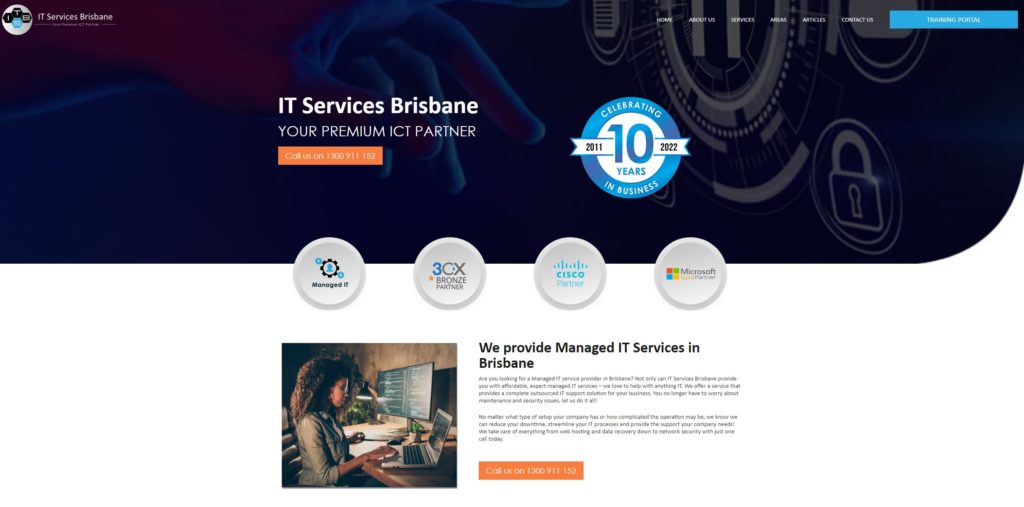 IT Services Brisbane website main page