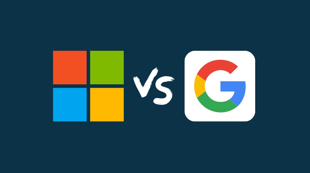Microsoft 365 and Google logo