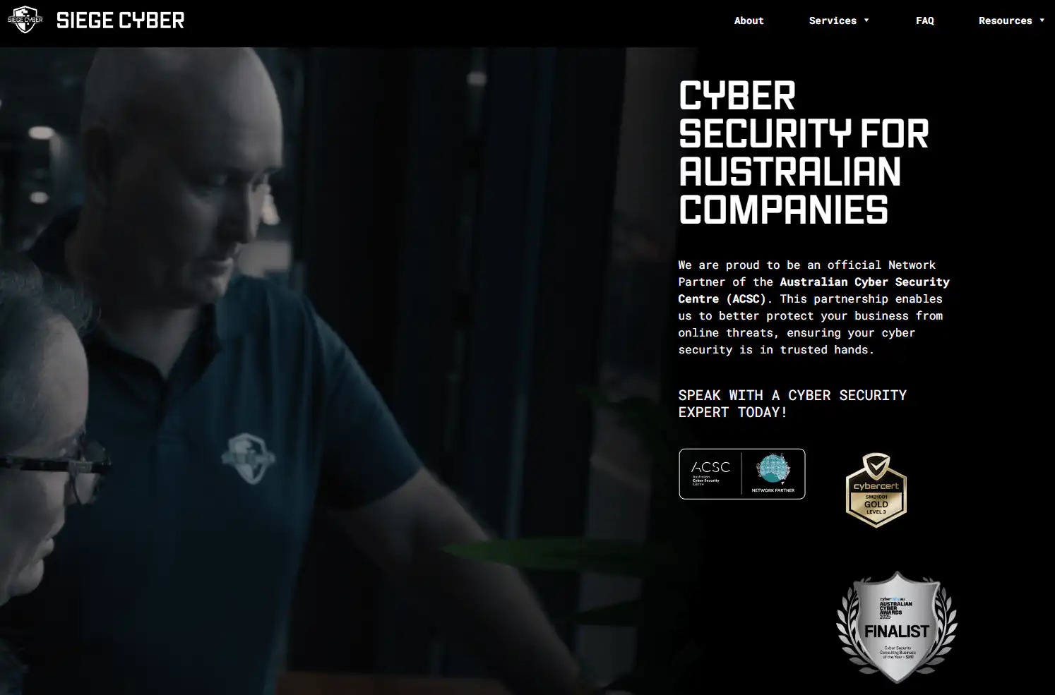 Siege Cyber website screenshot