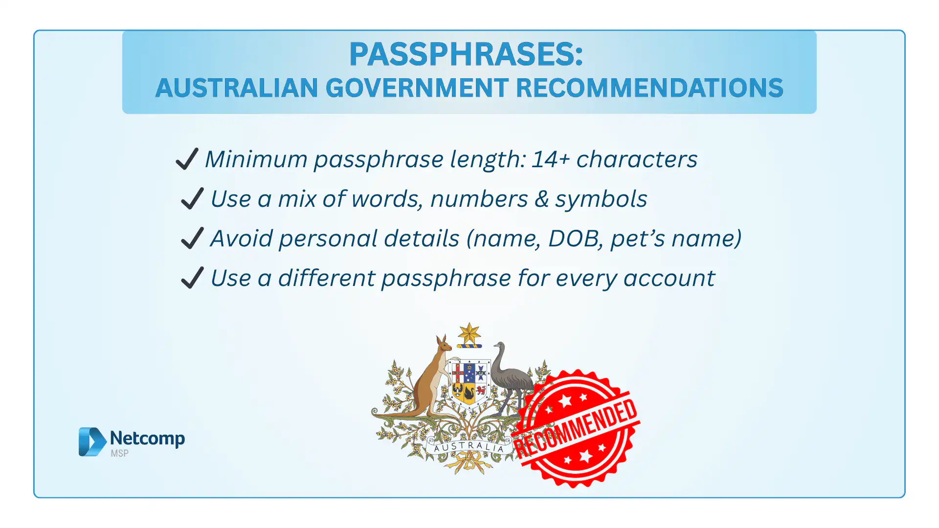 Passphrases recommendations from ACSC