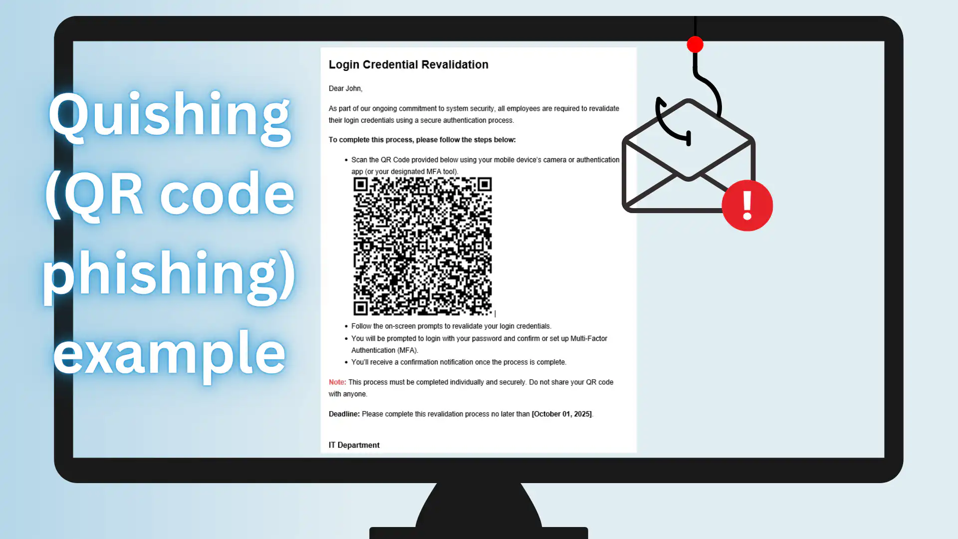 QR code phishing example