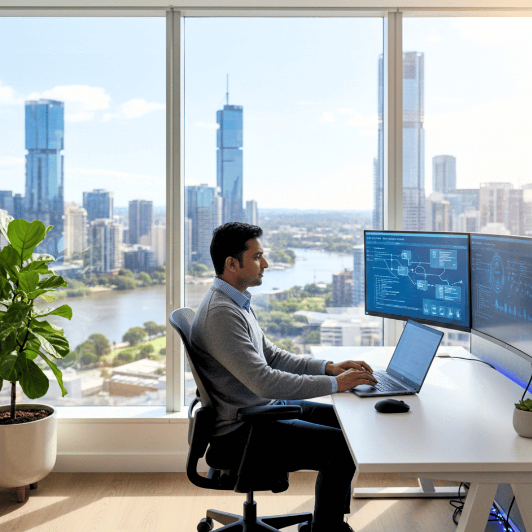 office in South Bank with the view on the Brisbane river