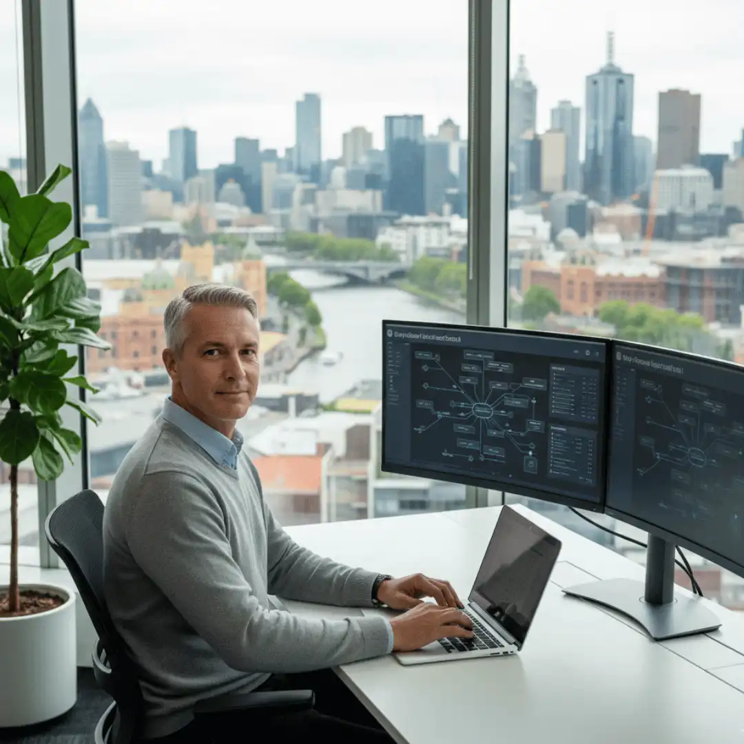 man in the office Melbourne